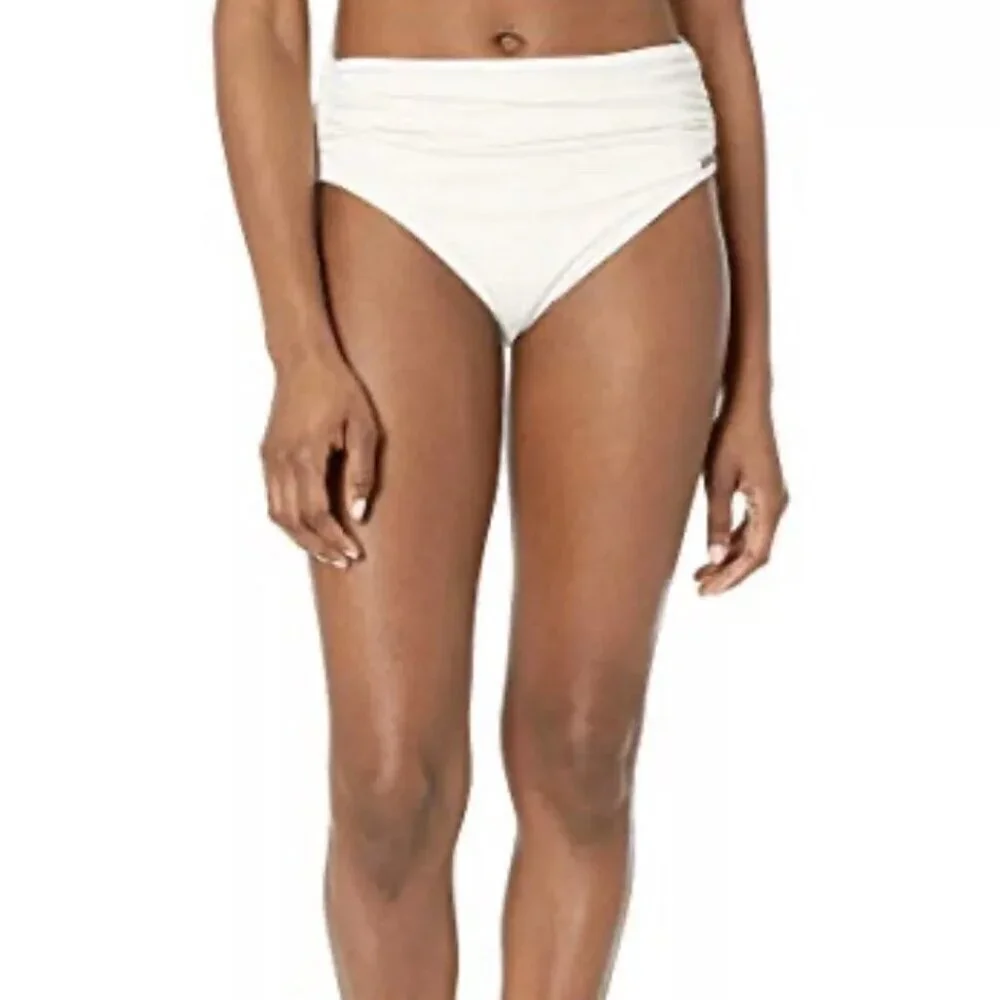 Vince Camuto, Women’s High Waisted Bikini Bottom, Sand White,Size XS Swimwear